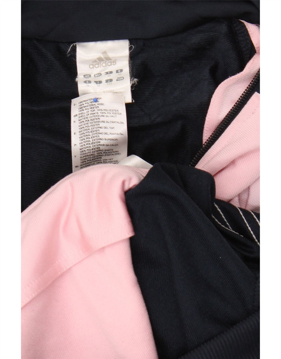 Giacca da tuta da donna Adidas UK 16 Large Blu Navy Colourblock