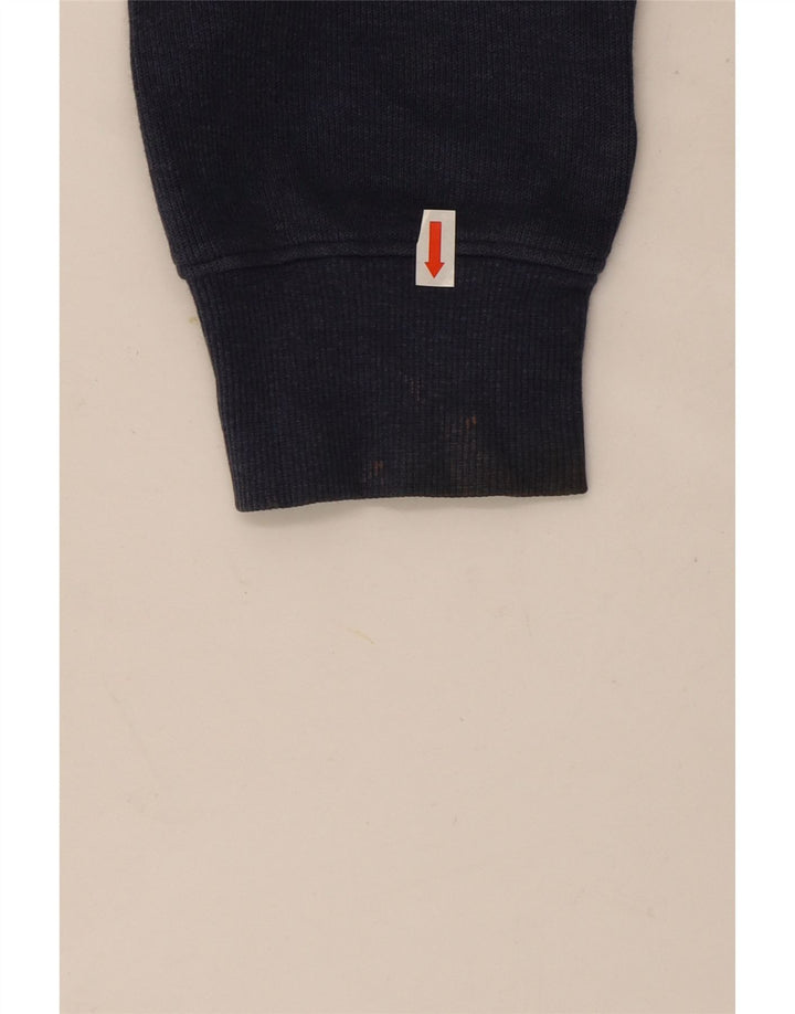 Gant Maglione da uomo con zip e collo in cotone blu navy medio