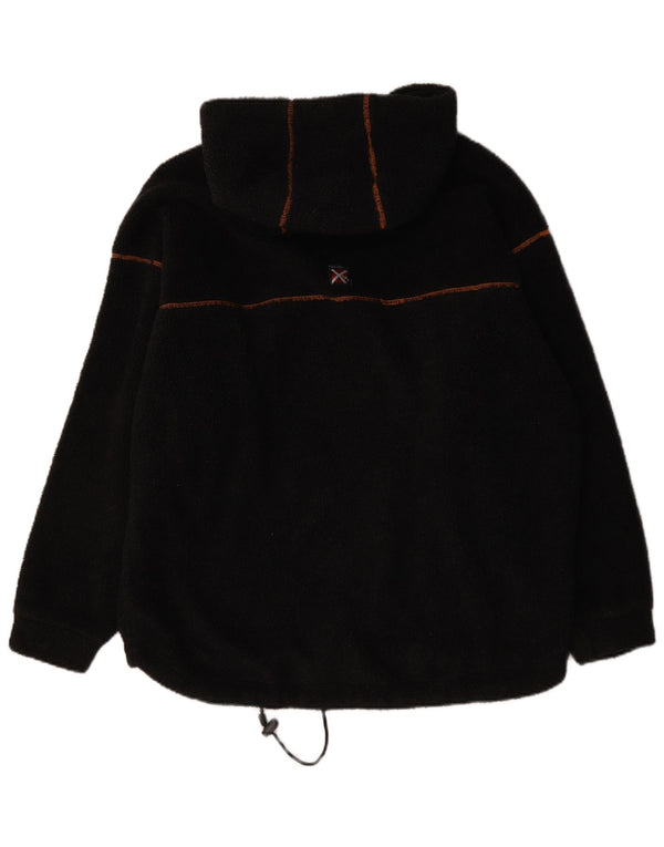 Maglione in pile con cappuccio grafico da uomo Tecnica XL Nero