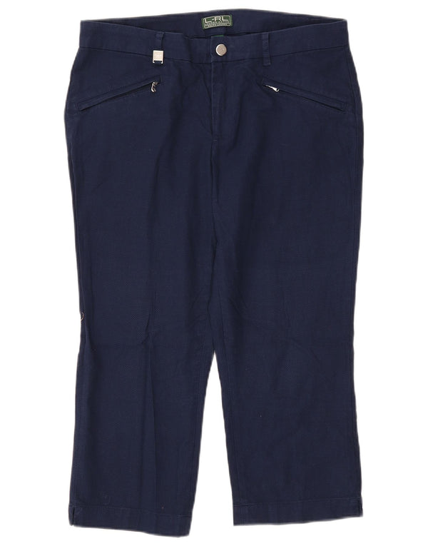 Pantaloni Capri da donna Ralph Lauren US 6 Medium W33 L21 Cotone blu navy