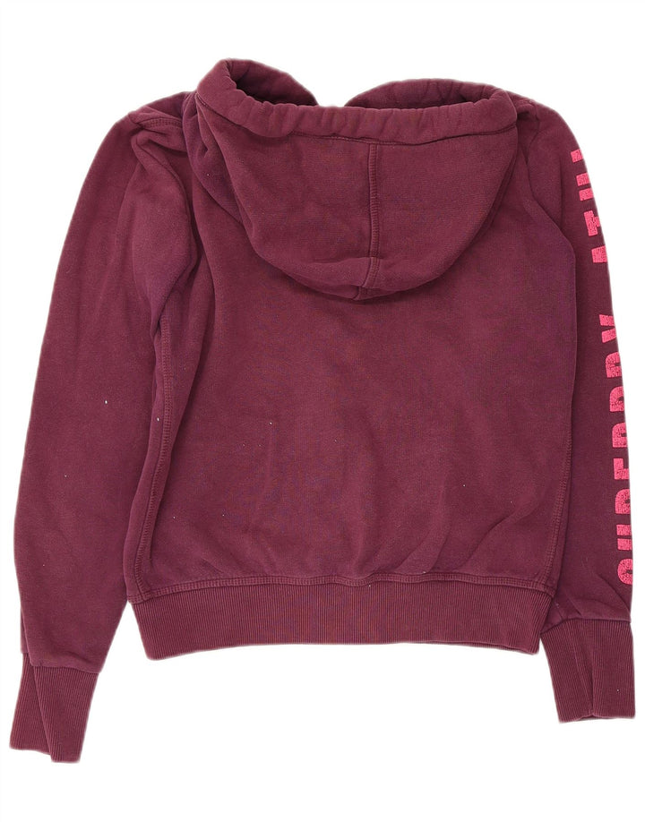 Felpa con cappuccio e zip grafica da donna Superdry UK 14 cotone marrone medio medio