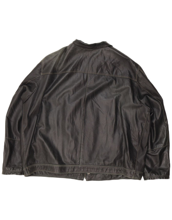 Giacca in pelle vintage da uomo UK 44 2XL Nera