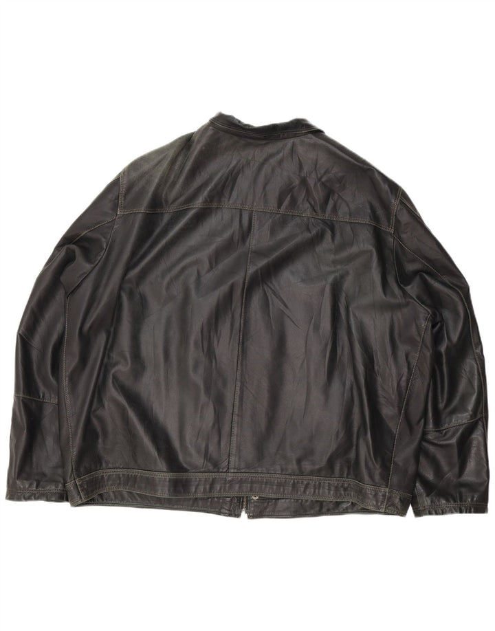 Giacca in pelle vintage da uomo UK 44 2XL Nera