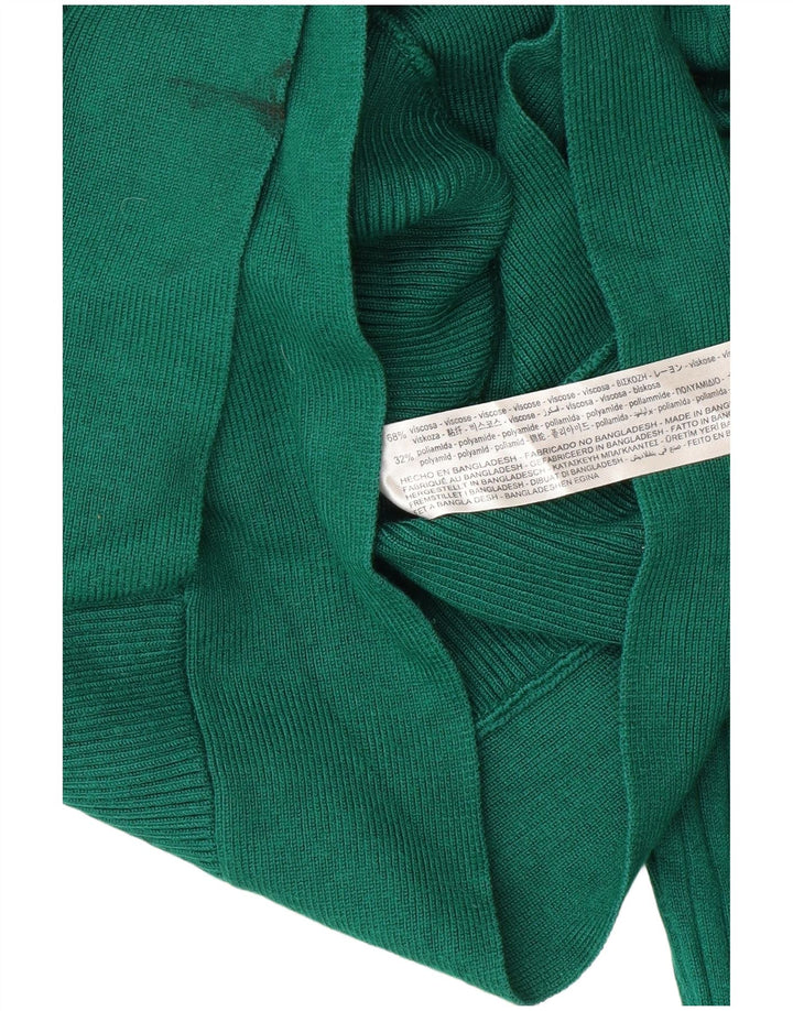 Top corto da donna Zara a maniche lunghe UK 12 viscosa verde medio