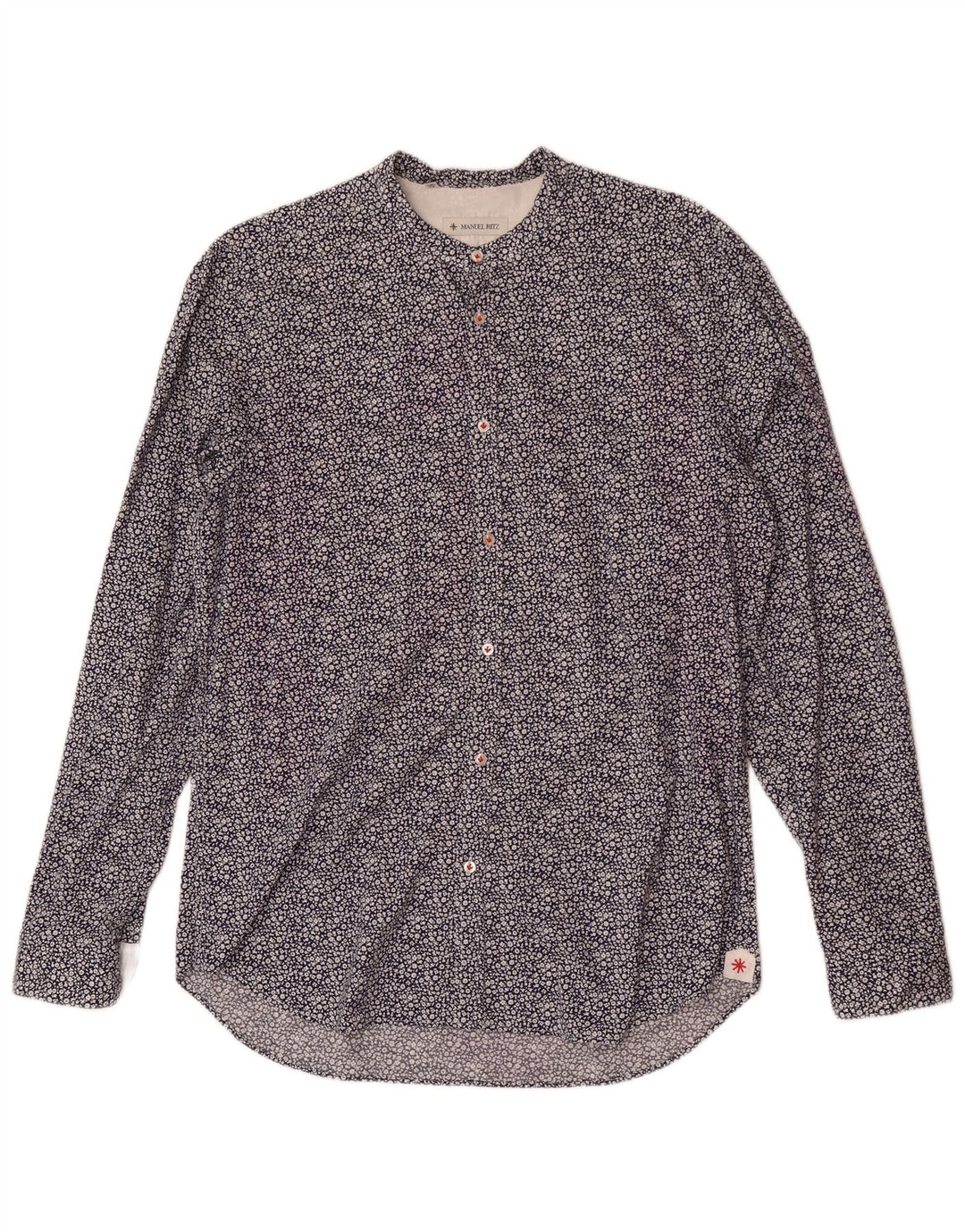 Camicia da uomo Manuel Ritz taglia 42 16 1/2 grande blu navy floreale
