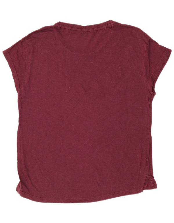 T-shirt grafica regolare a maniche corte da donna Puma UK 12 Borgogna media