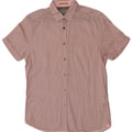 Ted Baker Camicia a maniche corte da uomo Taglia 3 Cotone a rombi/diamante rosa medio