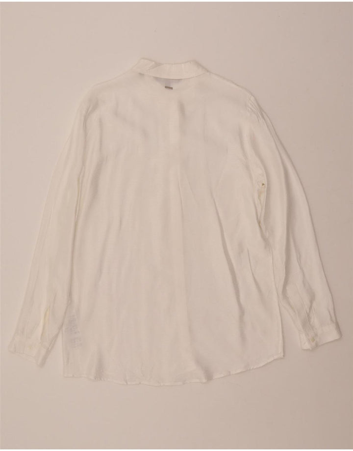 Camicia da donna ARMANI EXCHANGE UK 16 Viscosa gessata bianca grande