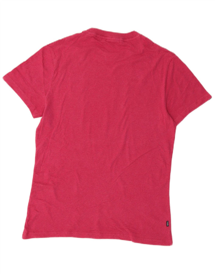 T-shirt da uomo Superdry Top in cotone chiazzato rosa medio