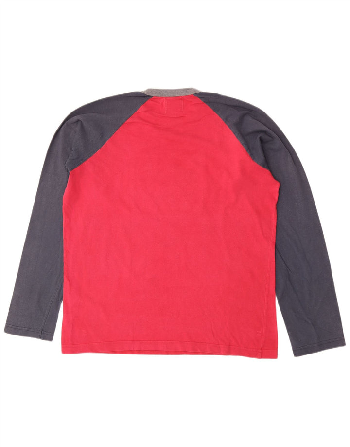 Guru Top grafico da uomo a maniche lunghe grande rosa color block