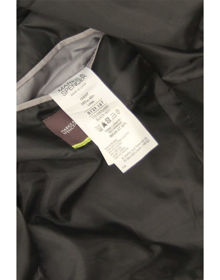 Giacca blazer a 2 bottoni Marks & Spencer da uomo UK 42 grande poliestere nero