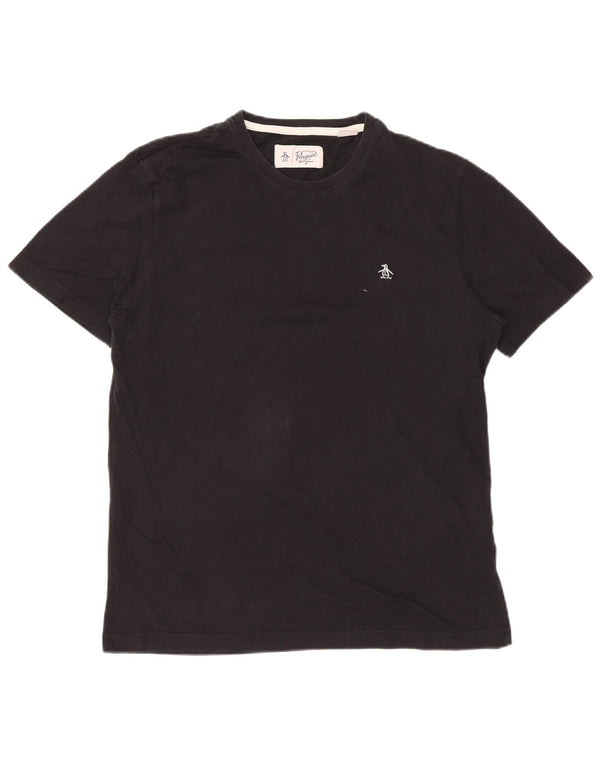 PINGUIN T-shirt da uomo Top grande in cotone nero