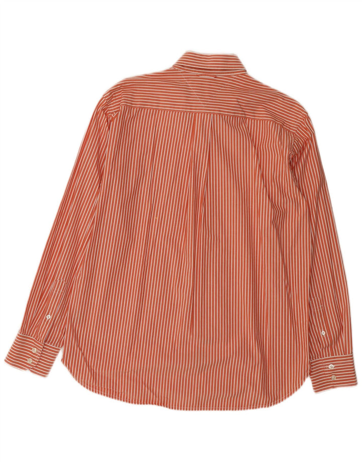 Camicia da uomo Tommy Hilfiger in cotone gessato arancione medio