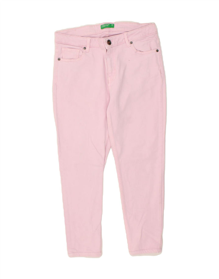 BENETTON Womens Capri Jeans W30 L22 Pink Cotton Vintage Benetton and Second-Hand Benetton from Messina Hembry 