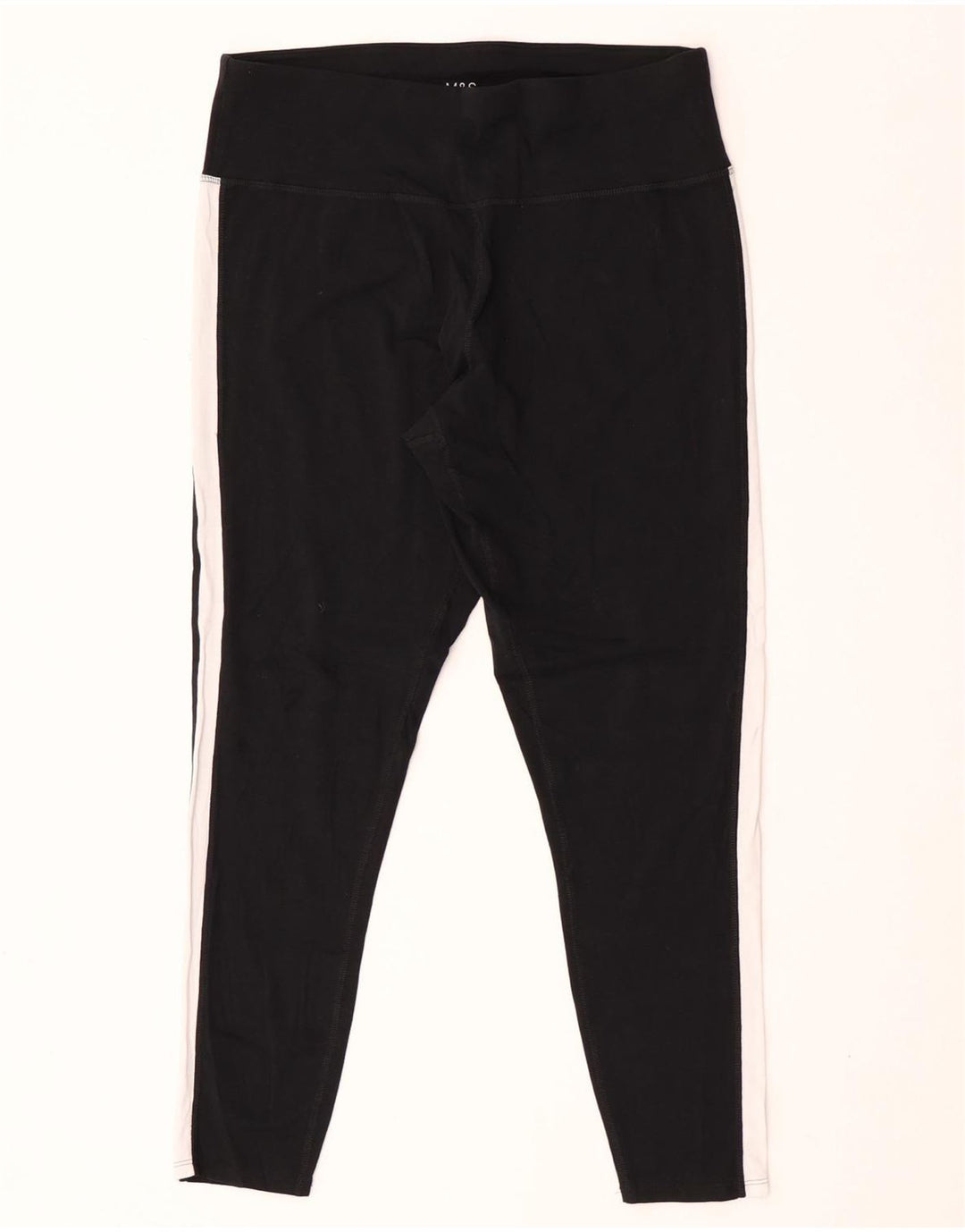 Leggings da donna Marks & Spencer UK 16 grande cotone color block nero