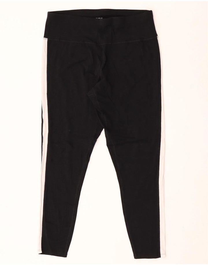 Leggings da donna Marks & Spencer UK 16 grande cotone color block nero