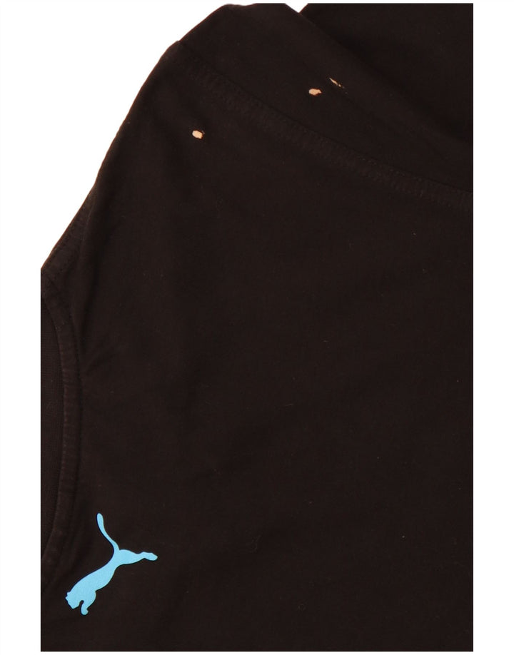 T-shirt grafica da donna PUMA Top UK 10 piccola in cotone nero