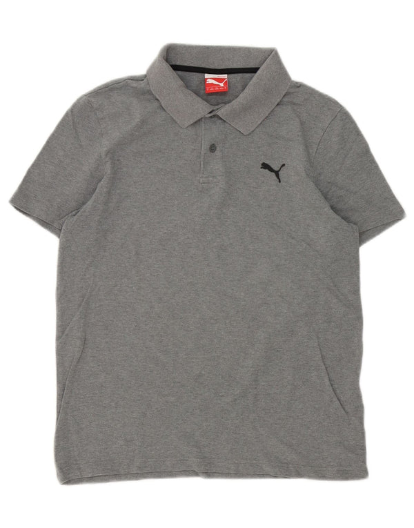 Polo da uomo Puma in cotone grigio medio