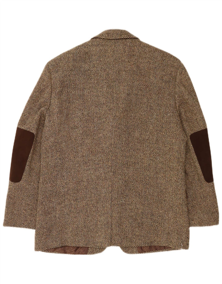 Giacca blazer a 3 bottoni da uomo Harris Tweed UK 38 Lana marrone medio