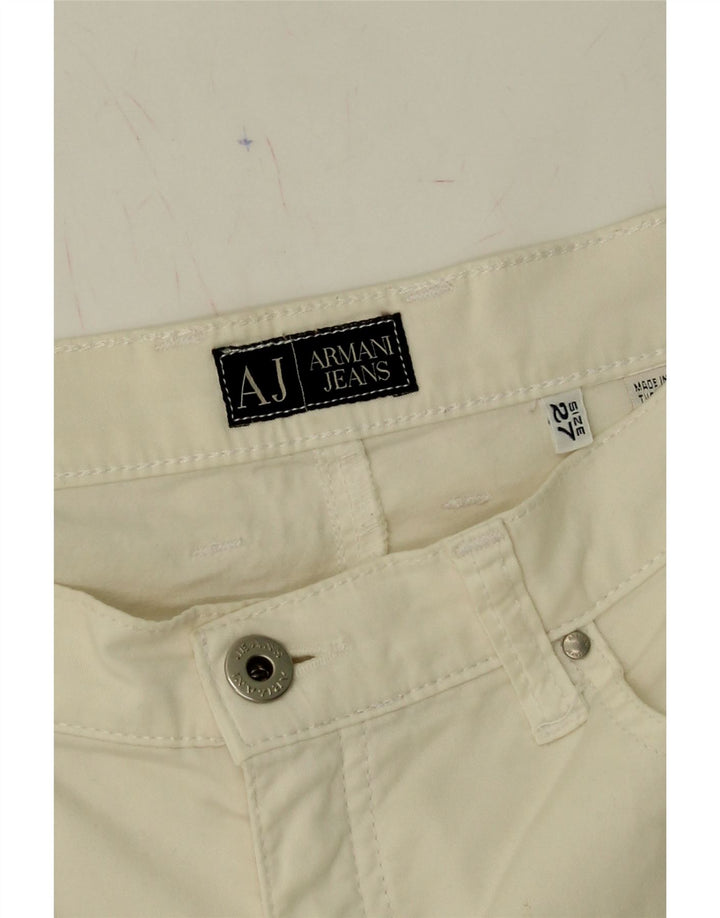 ARMANI Womens Straight Casual Trousers W27 L34 Off White Vintage Armani and Second-Hand Armani from Messina Hembry 