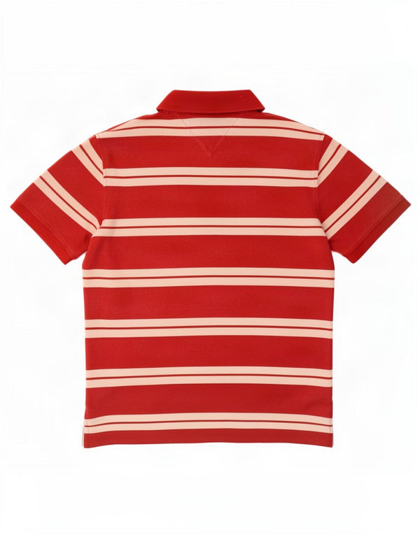 Polo da uomo Tommy Hilfiger grande in cotone a righe rosse