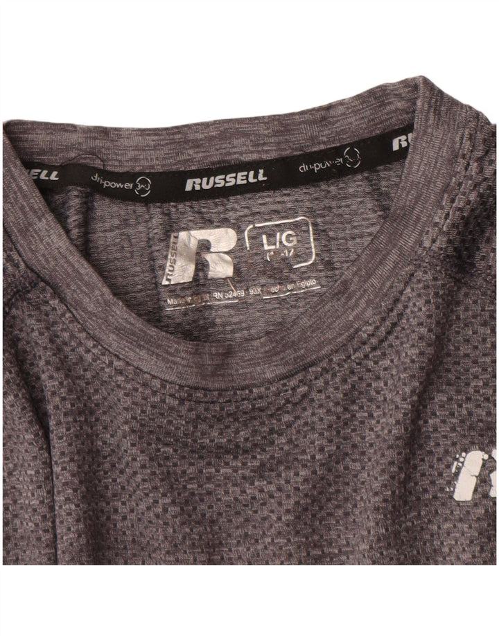 Maglietta da ragazzo Russell Athletic Top 11-12 anni Large in nylon grigio