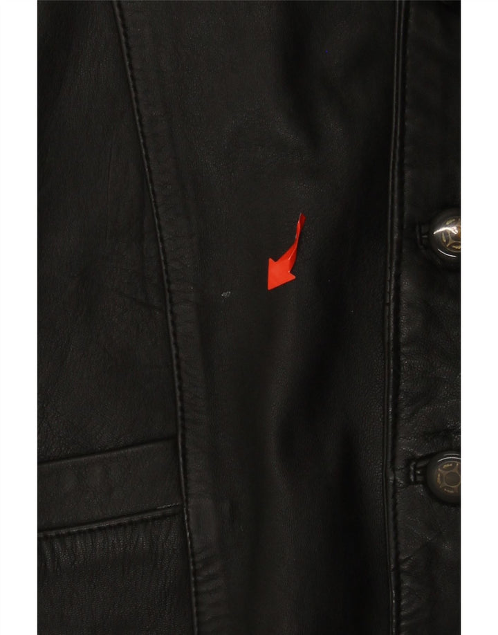 Gilet in pelle da uomo VINTAGE medio nero