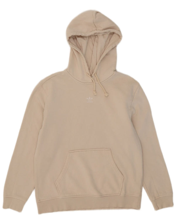 Felpa con cappuccio da donna Adidas UK 12 cotone beige medio