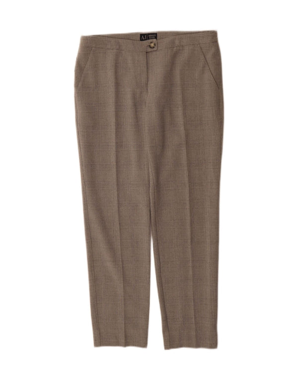 Pantaloni da abito dritti da donna Armani EU 40 medio W30 L27 grigio a quadri