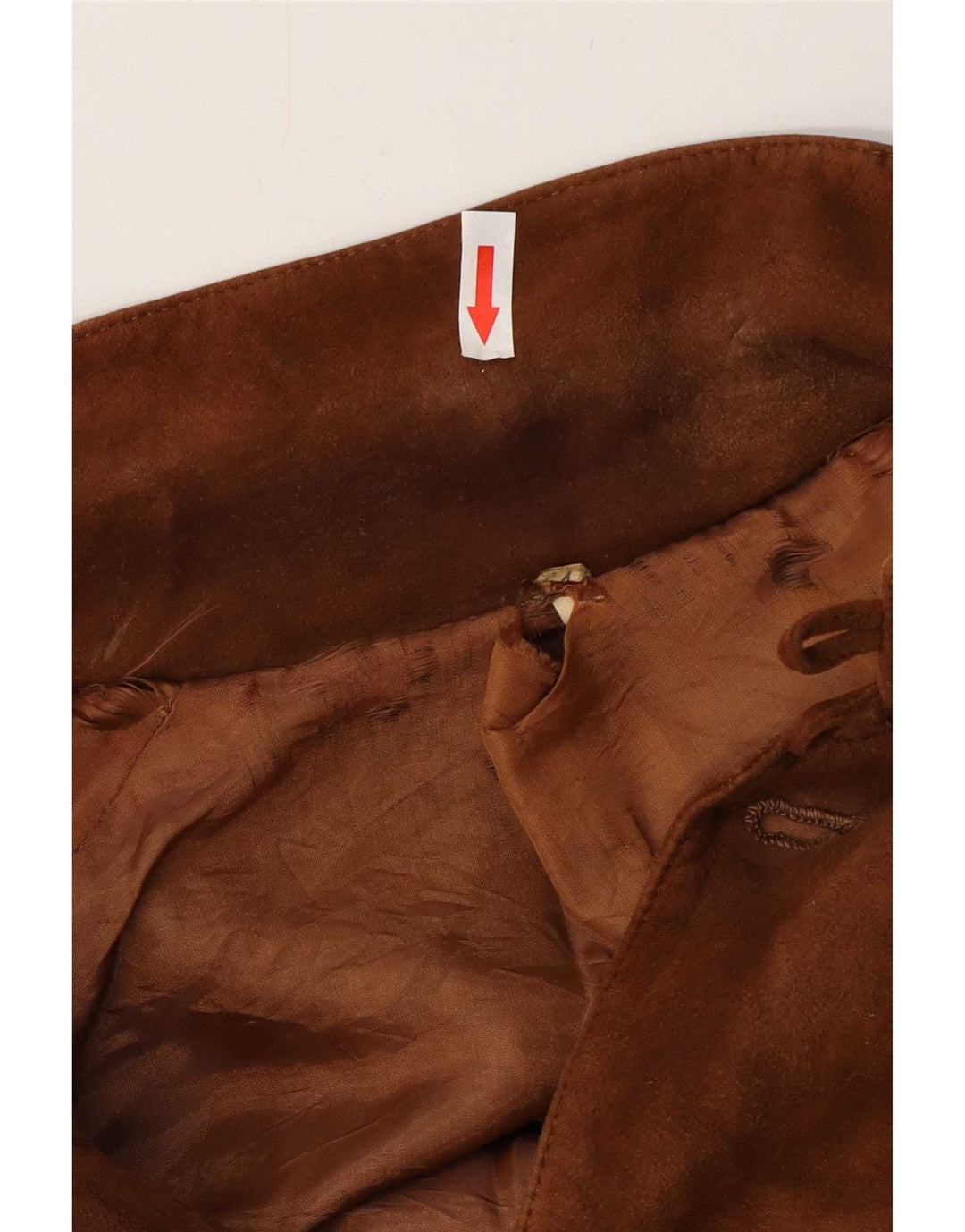 Giubbotto bomber in pelle scamosciata vintage da uomo UK 38 Pelle marrone medio