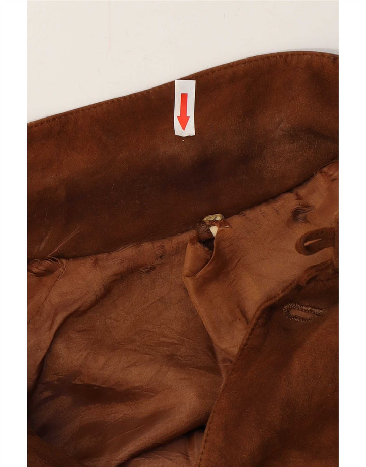 Giubbotto bomber in pelle scamosciata vintage da uomo UK 38 Pelle marrone medio