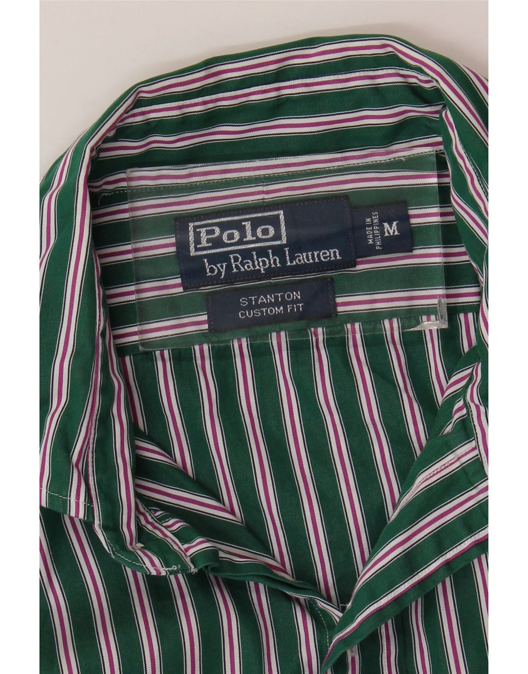 POLO RALPH LAUREN Camicia da uomo Stanton Custom Fit a righe verde medio
