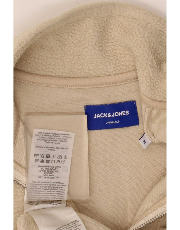 Maglione in pile da uomo Jack & Jones con zip e collo in poliestere beige medio