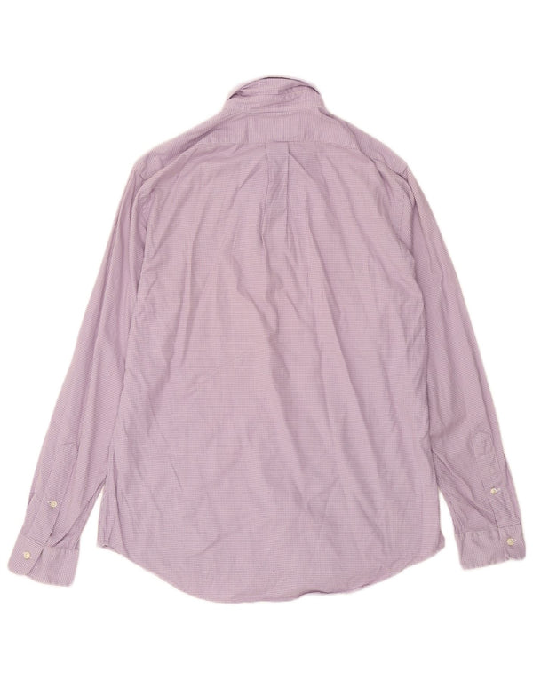 Ralph Lauren Mens Custom Fit Shirt Medium Purple Houndstooth Cotton