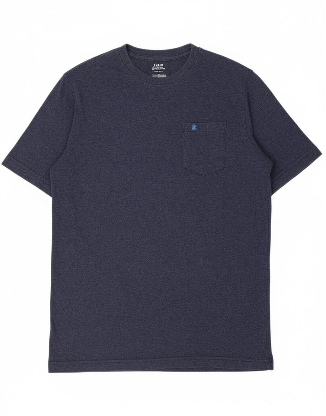 IZOD Mens Salt Water T-Shirt Top Medium Navy Blue Cotton