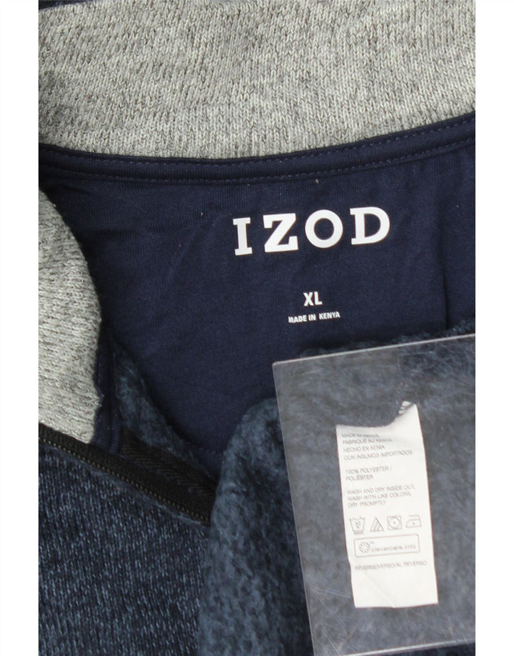 IZOD Mens Zip Neck Sweatshirt Jumper XL Navy Blue Polyester Vintage Izod and Second-Hand Izod from Messina Hembry 