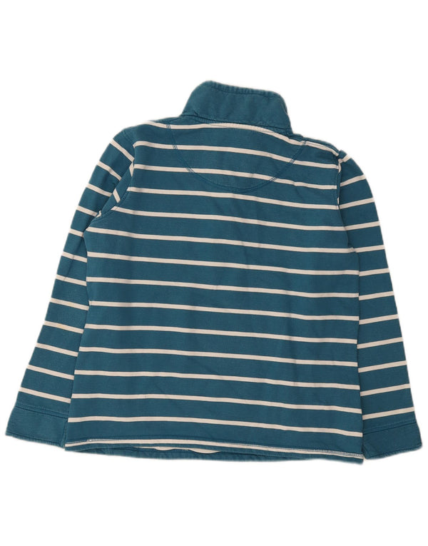 Crew Clothing Felpa da donna con collo con zip Maglione UK 14 Blu medio a righe