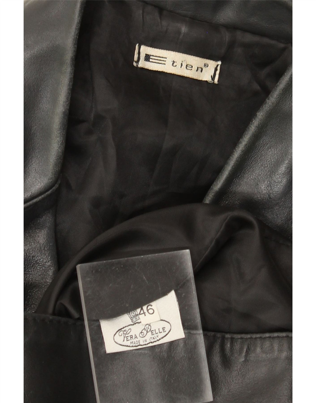 Cappotto in pelle da donna VINTAGE IT 46 Large in pelle nera
