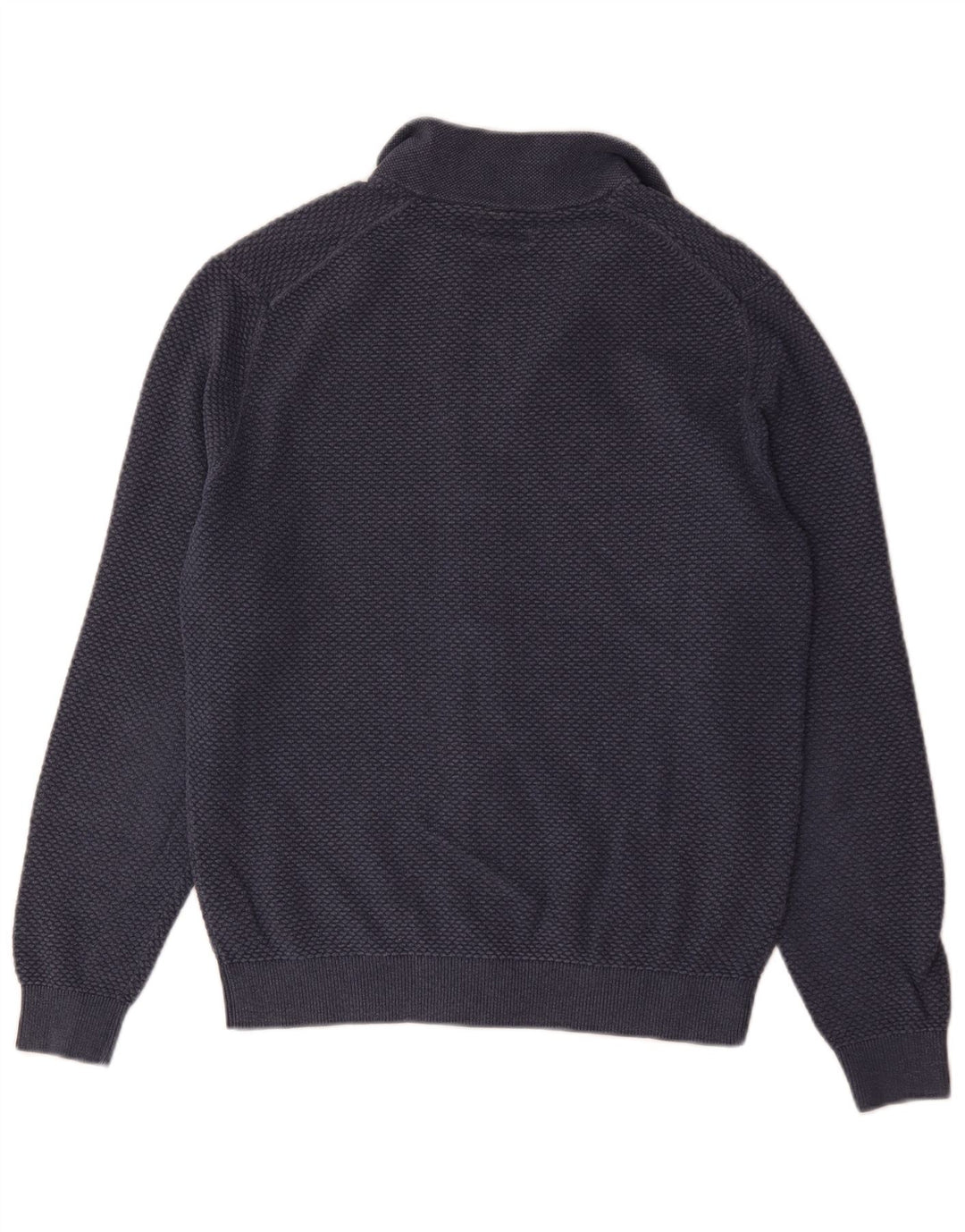 Massimo Dutti Maglione cardigan con zip intera da uomo piccolo in cotone blu navy