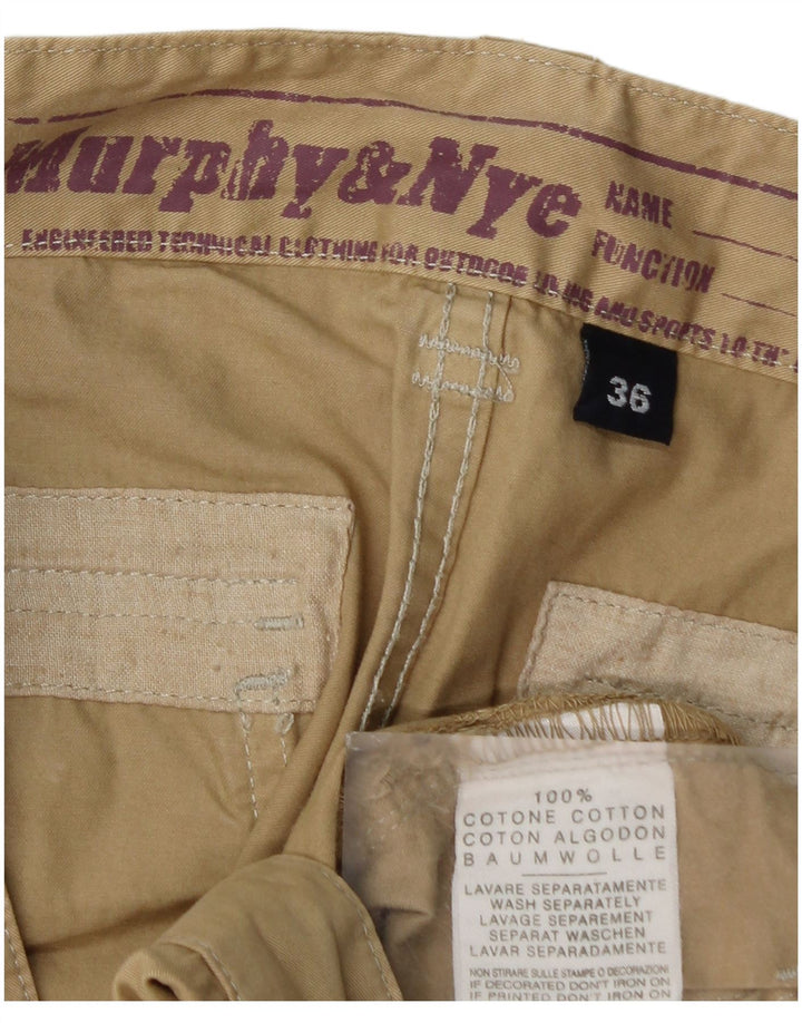 Pantaloni cargo dritti da uomo Murphy & Nye W36 L32 in cotone beige