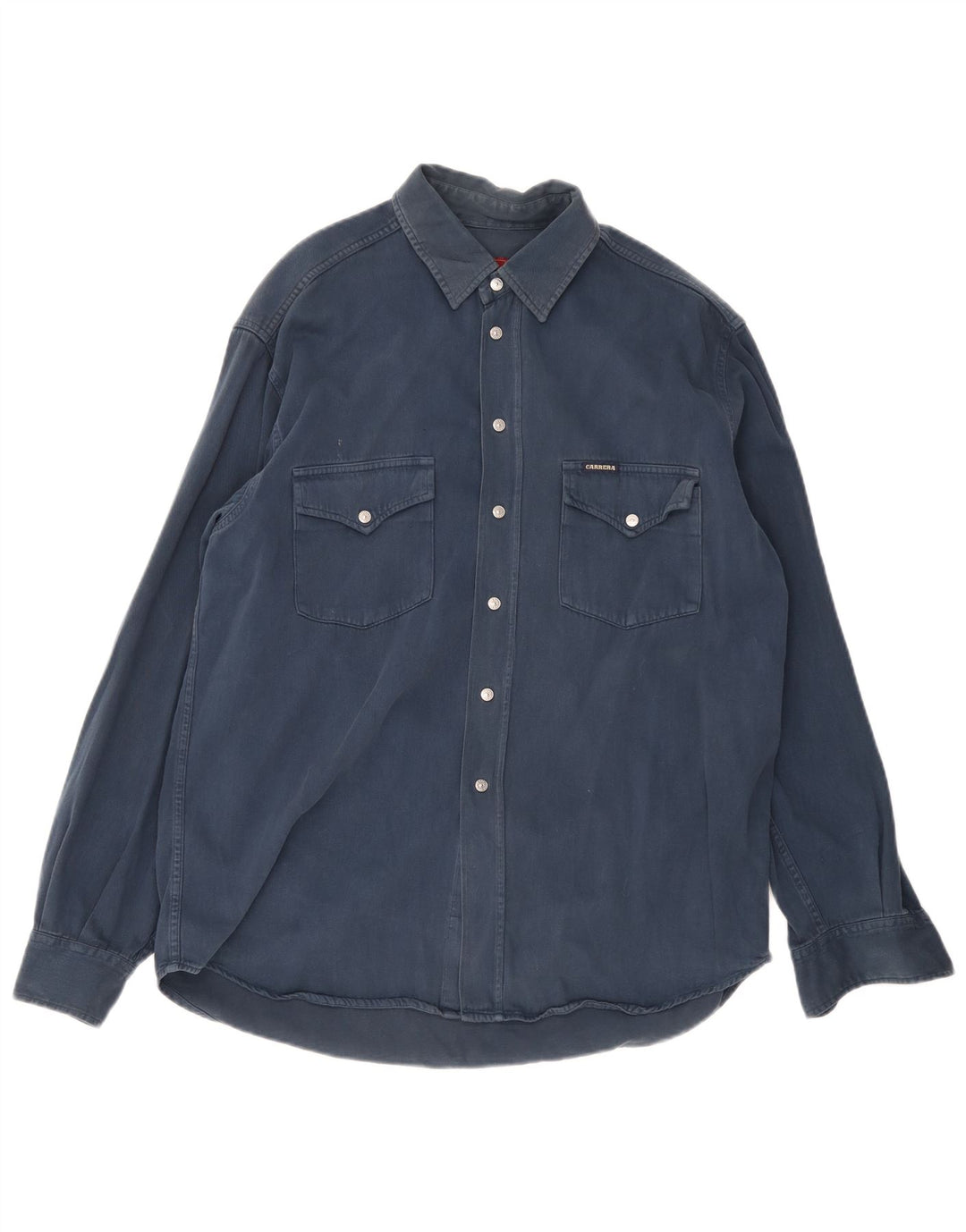 Camicia in denim da uomo Carrera taglia 39/40 cotone medio blu navy