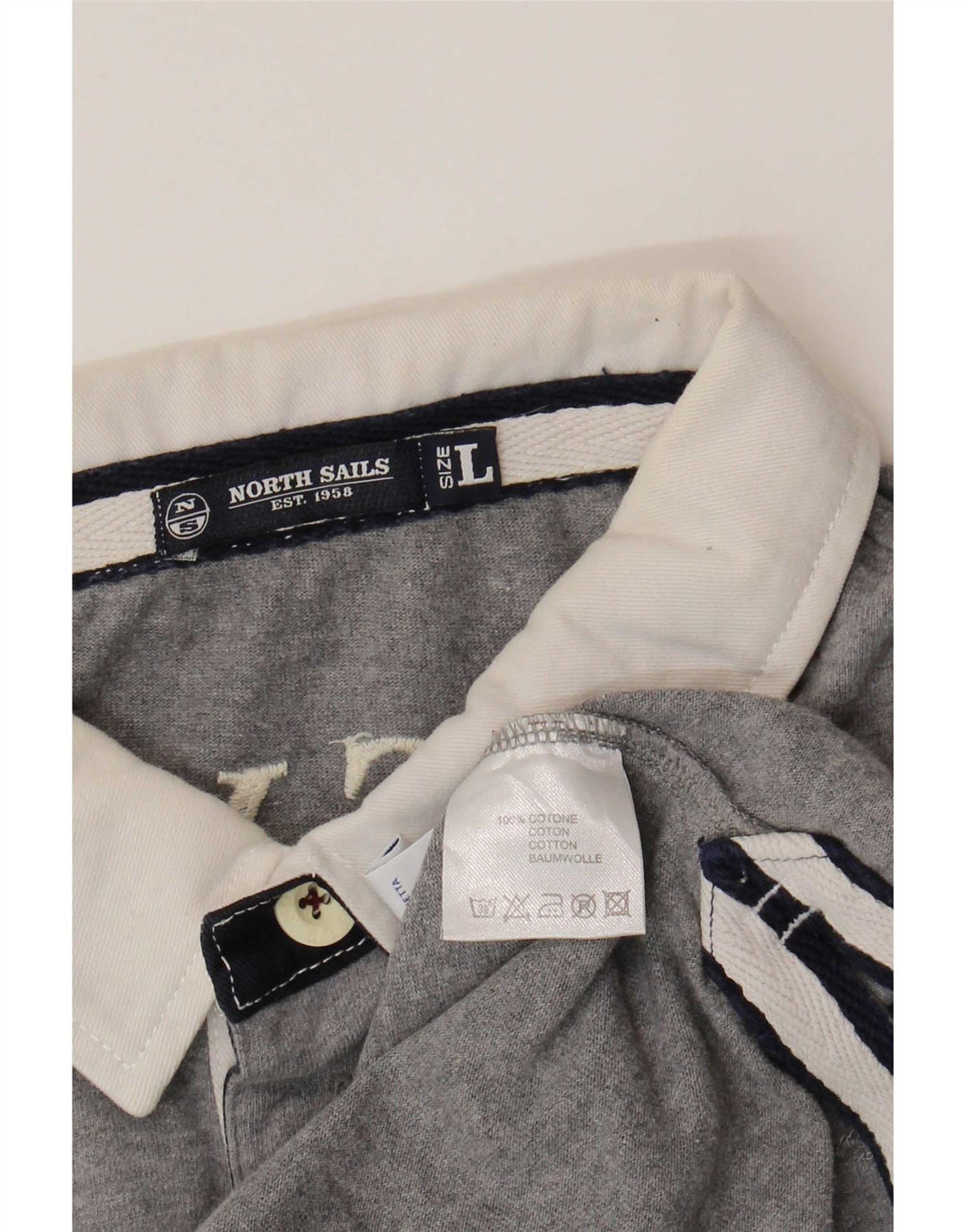 Polo da rugby grafica da uomo North Sails grande color grigio