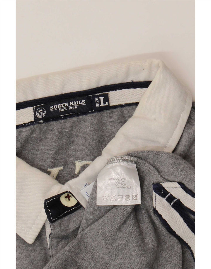 Polo da rugby grafica da uomo North Sails grande color grigio