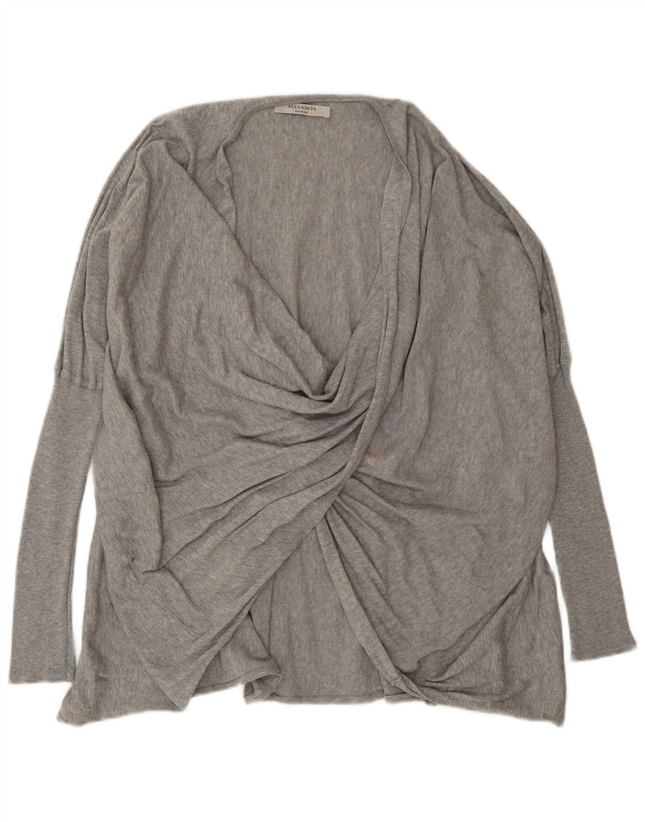 Maglione maglione oversize con scollo a V da donna All Saints UK 14 Grigio medio