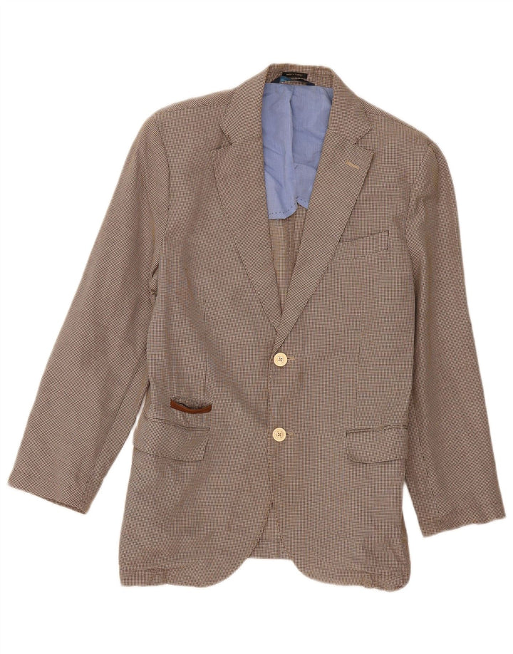 Giacca blazer da uomo a 2 bottoni Massimo Dutti EU 50 pied de poule marrone medio