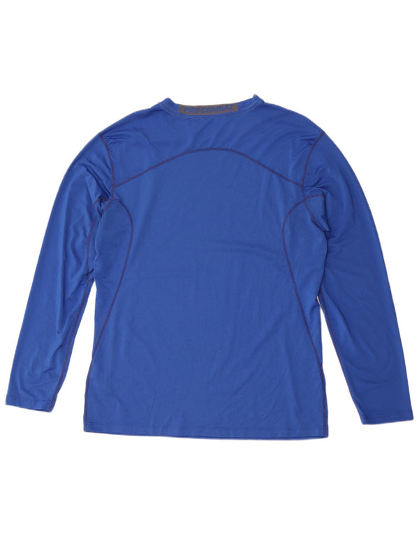 Top Nike Dri Fit da uomo a maniche lunghe, grande, in poliestere blu