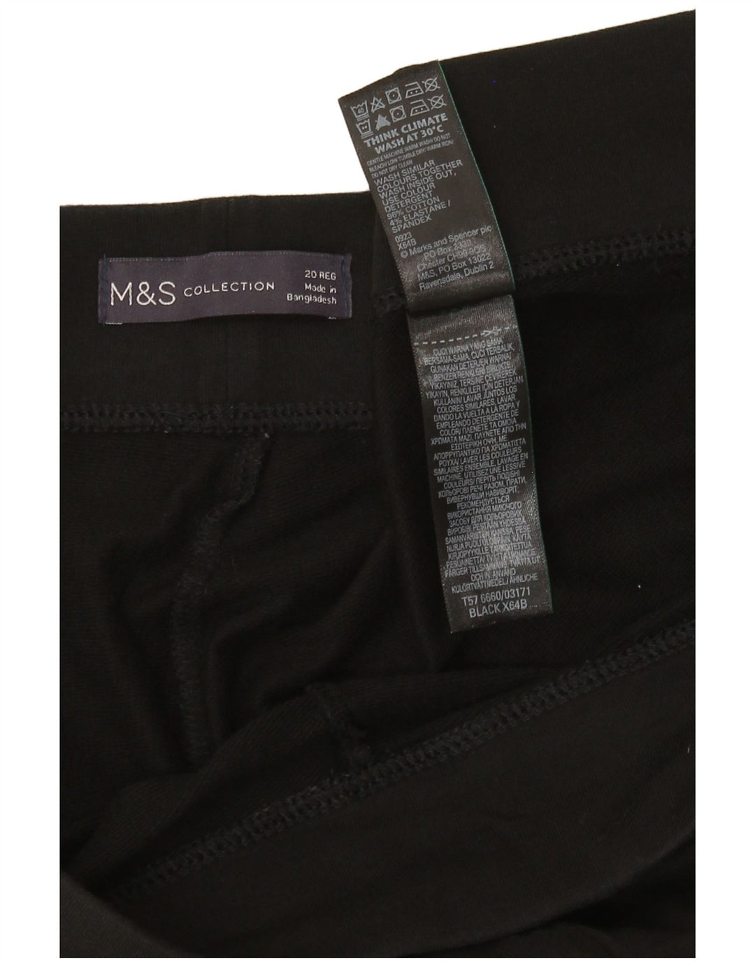 Leggings da donna Marks & Spencer UK 20 2XL Cotone nero