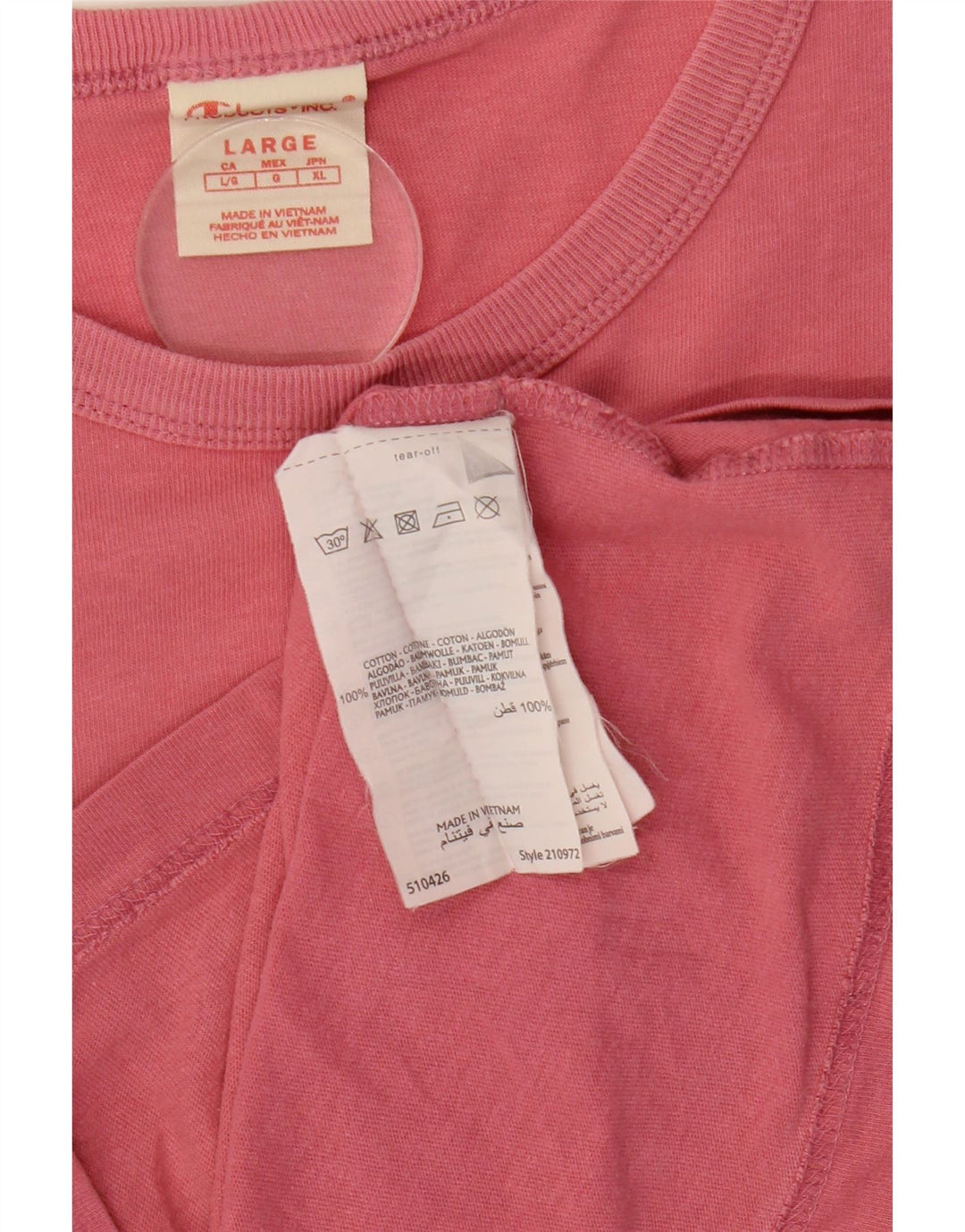 T-shirt grafica da donna Champion Top UK 16 grande cotone rosa