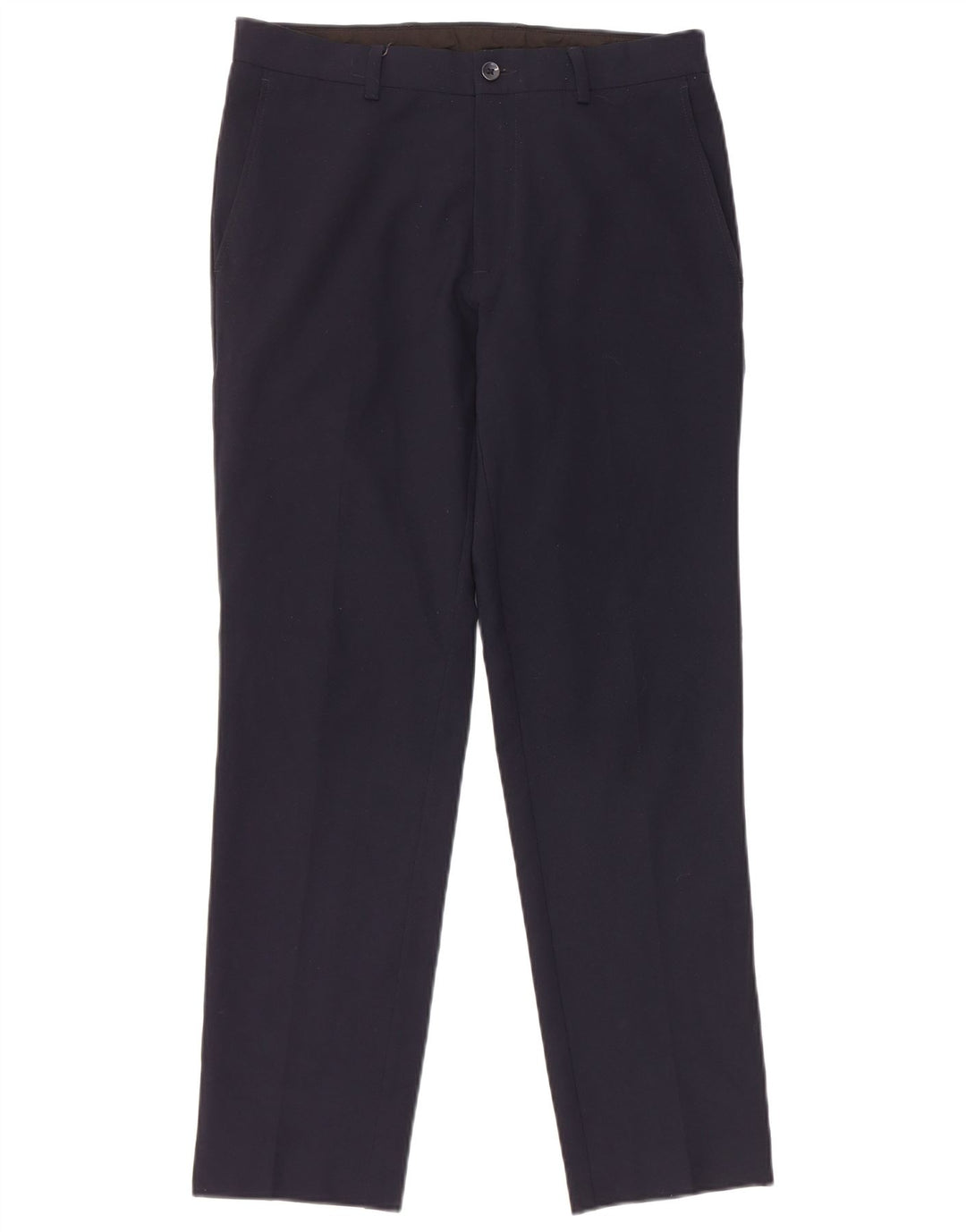 Pantaloni da abito skinny Marks & Spencer da uomo W30 L29 poliestere blu navy