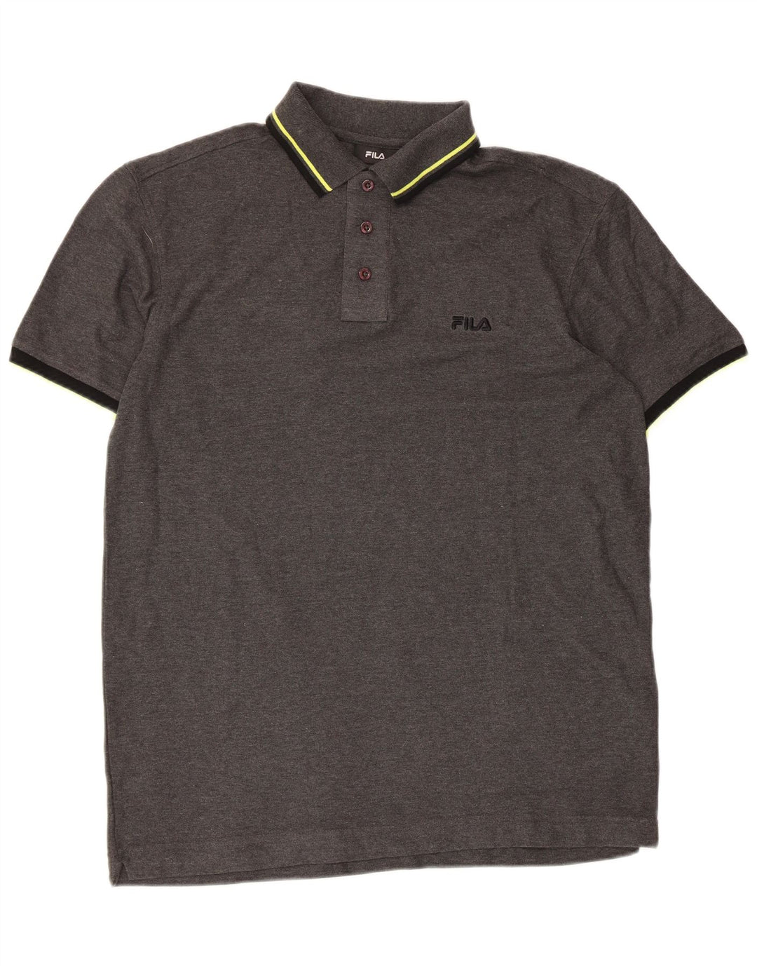 Polo da uomo Fila Large in cotone grigio
